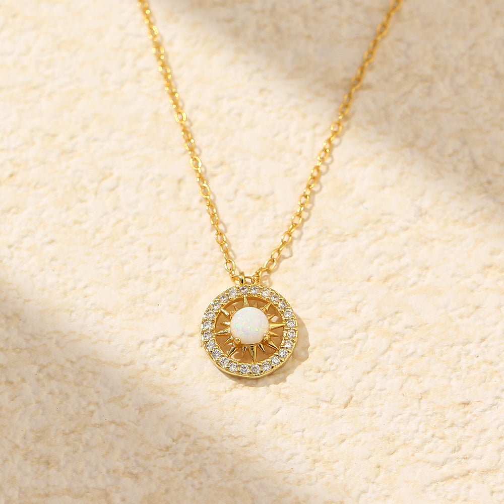 Fashion Jewelry Niche Moon And Sun Necklace Silver Opal Celtic Moon Necklace Sun Necklace Asterism Diamond - AMIR BAGS INDIA PRIVATE LIMITED