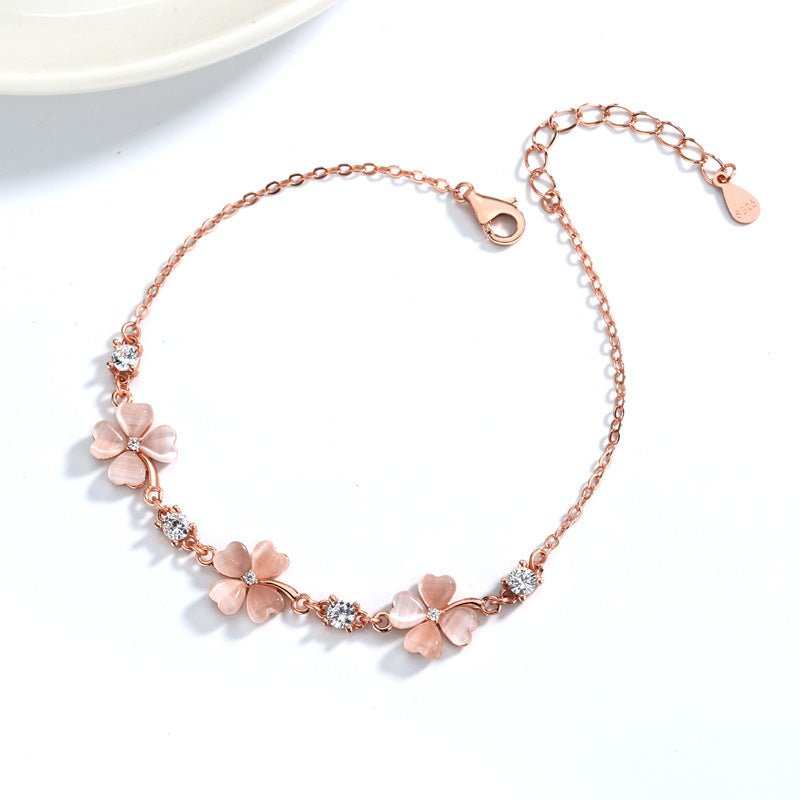 Fashion Jewelry Opal Crystal Gemstones Chain Bracelets For Women Femme Zircon Diamonds Rose Gold Jewelry Bijoux Mujer Cute Girlfriend Gifts - AMIR BAGS INDIA PRIVATE LIMITED