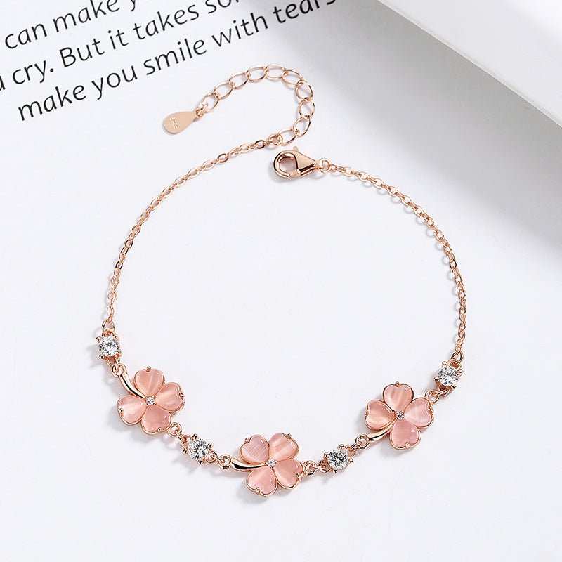 Fashion Jewelry Opal Crystal Gemstones Chain Bracelets For Women Femme Zircon Diamonds Rose Gold Jewelry Bijoux Mujer Cute Girlfriend Gifts - AMIR BAGS INDIA PRIVATE LIMITED
