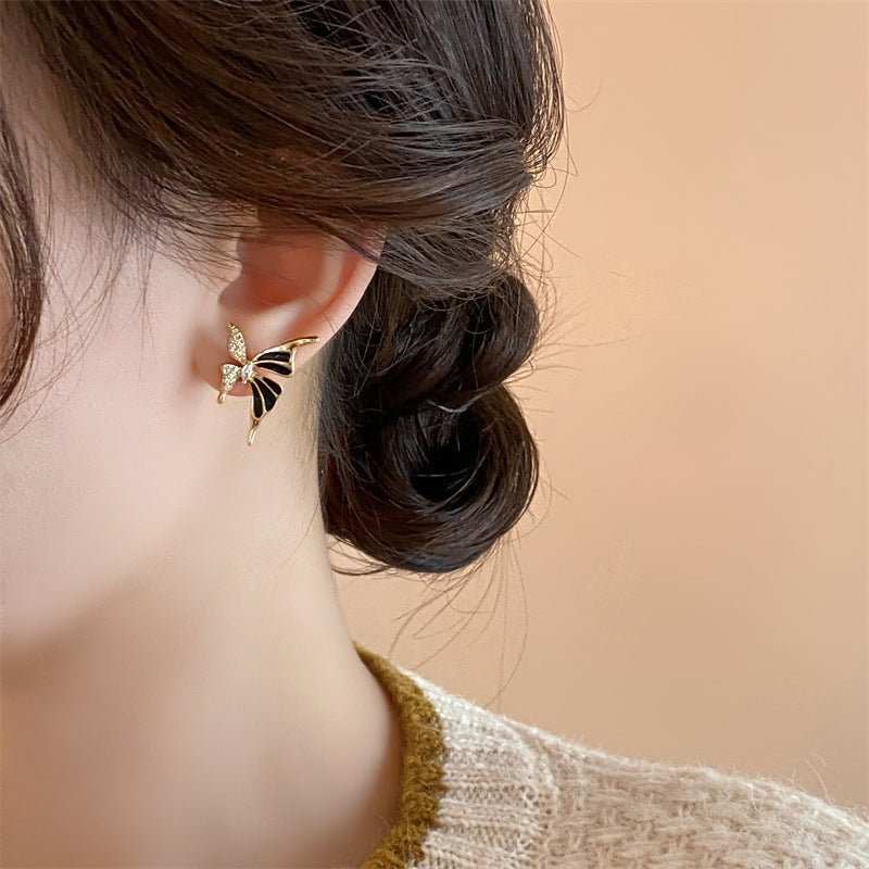 Fashion Jewelry Rhinestone Dripped Butterflies Stud Earrings Sweet Everyday Versatile Jewelry For Women - AMIR BAGS INDIA PRIVATE LIMITED