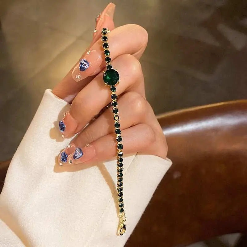 Fashion Jewelry Zircon Geometric Square Bracelet South Korea Fashion Elegant Heart Bracelet Internet Celebrity Light Luxury - AMIR BAGS INDIA PRIVATE LIMITED
