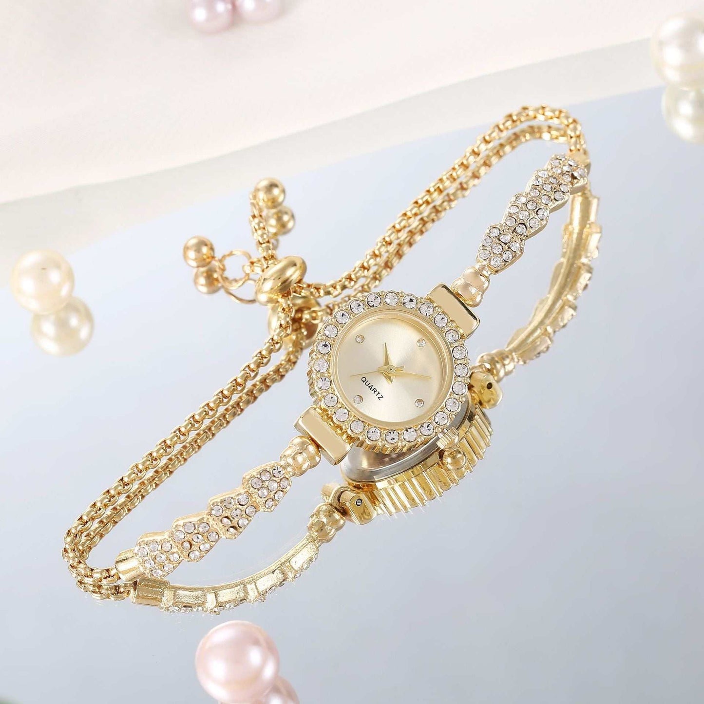 Fashion Luxury Women's Watch Gold Fine Strap Ladies Watch For Bracelet Female Wrist Watch Women Clock Relojes Fashion Jewelry - AMIR BAGS INDIA PRIVATE LIMITED