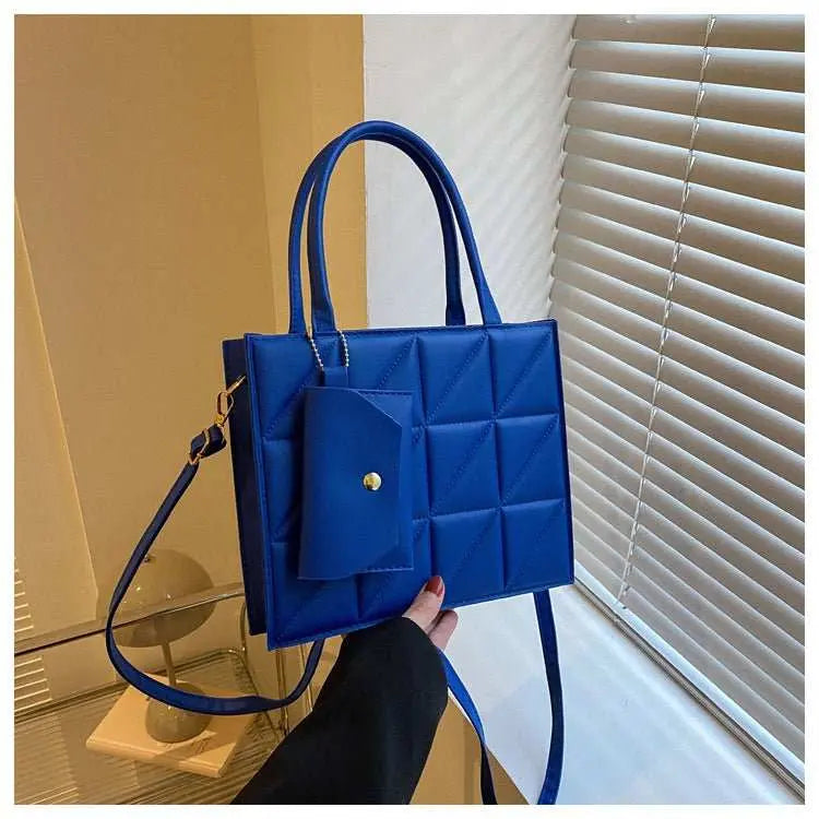 Fashion Plaid Shoulder With Small Wallet Simple Elegant Portable Square Tots Women's Handbag - AMIR BAGS INDIA PRIVATE LIMITED