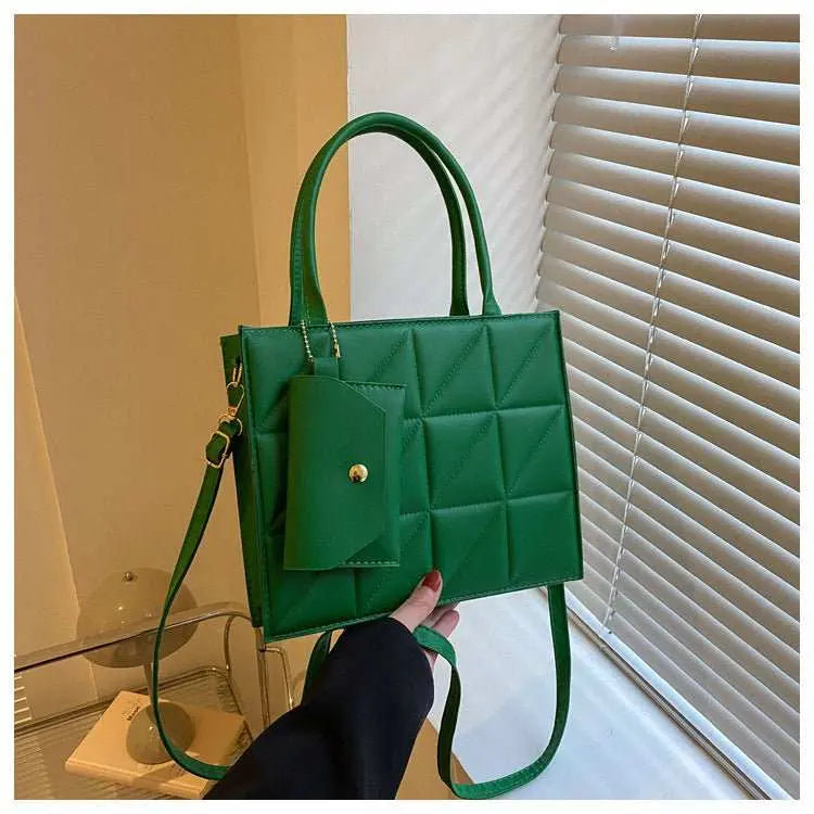 Fashion Plaid Shoulder With Small Wallet Simple Elegant Portable Square Tots Women's Handbag - AMIR BAGS INDIA PRIVATE LIMITED