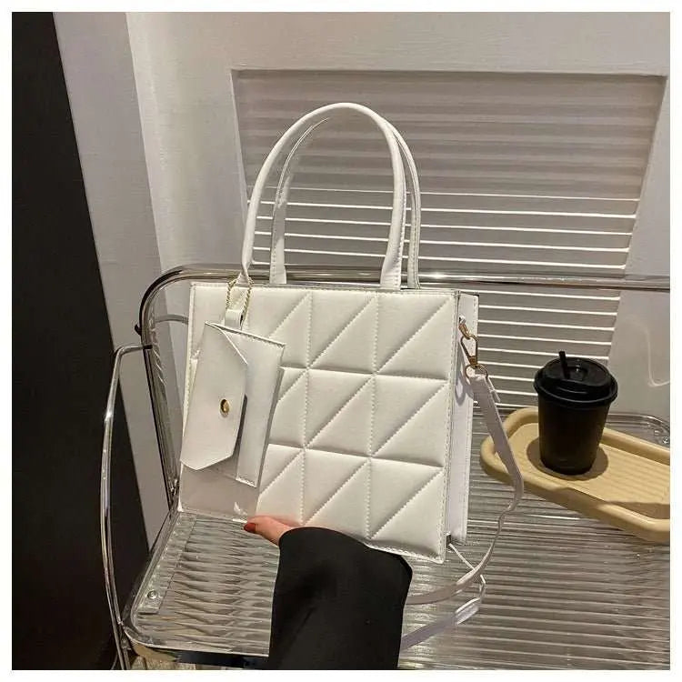 Fashion Plaid Shoulder With Small Wallet Simple Elegant Portable Square Tots Women's Handbag - AMIR BAGS INDIA PRIVATE LIMITED