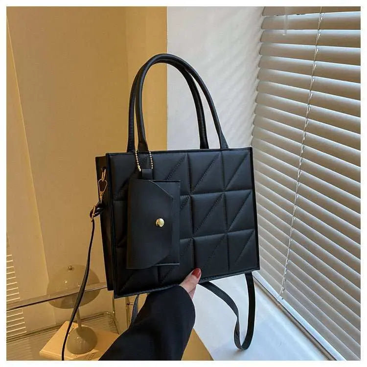 Fashion Plaid Shoulder With Small Wallet Simple Elegant Portable Square Tots Women's Handbag - AMIR BAGS INDIA PRIVATE LIMITED