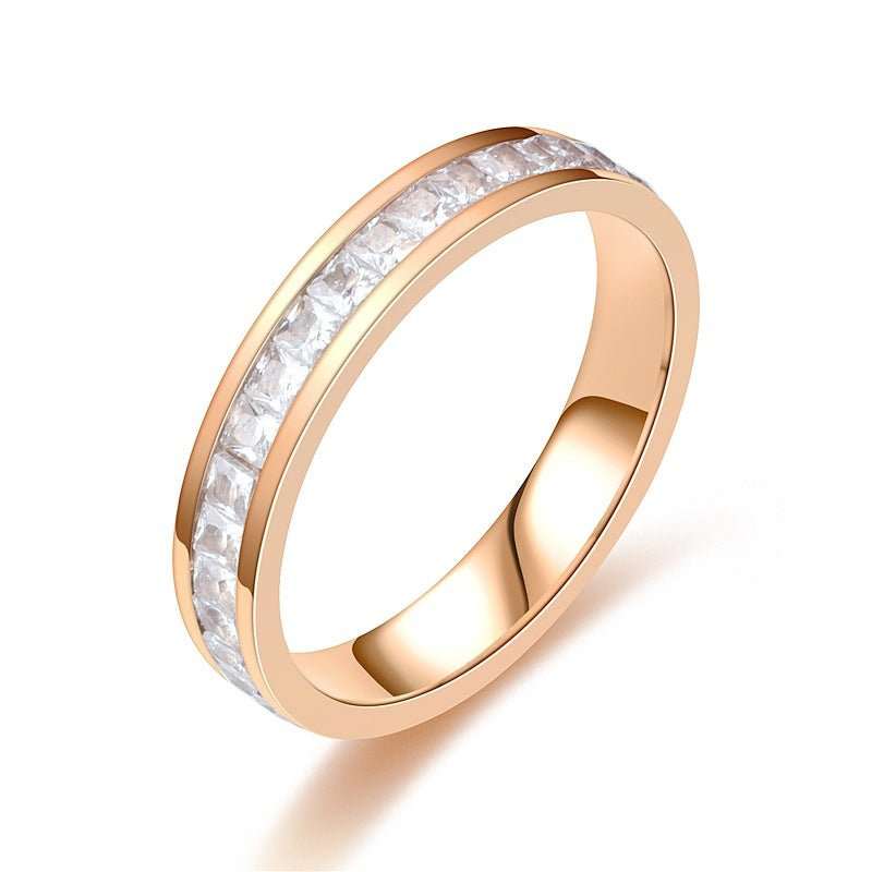 Fashion Rhinestones Rings Women Stainless Steel Ring - AMIR BAGS INDIA PRIVATE LIMITED