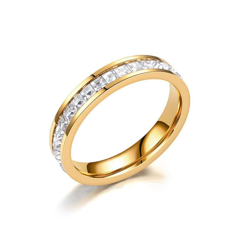 Fashion Rhinestones Rings Women Stainless Steel Ring - AMIR BAGS INDIA PRIVATE LIMITED