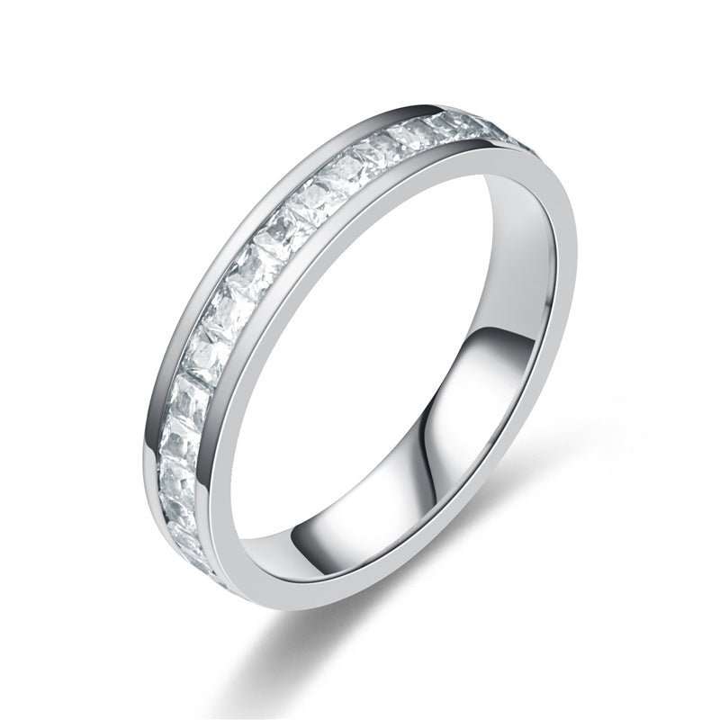 Fashion Rhinestones Rings Women Stainless Steel Ring - AMIR BAGS INDIA PRIVATE LIMITED