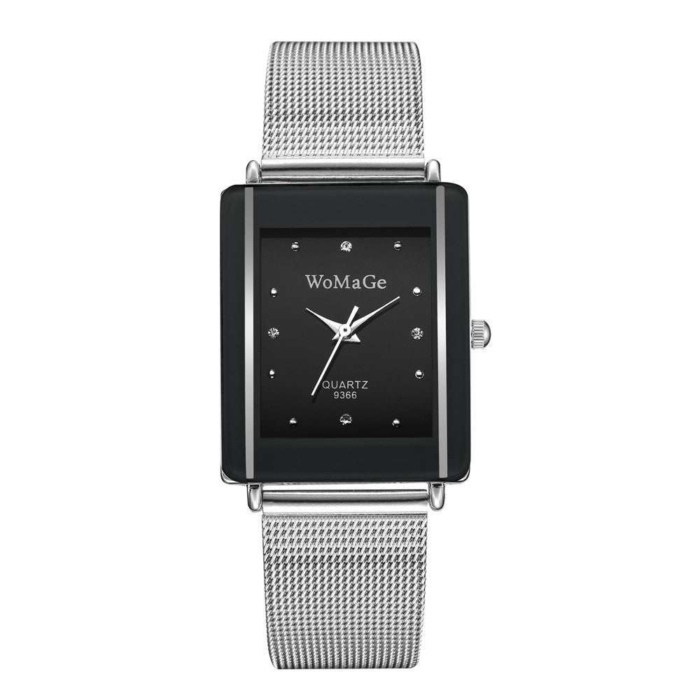 Fashion Simple Style Rectangular Dial Couple Watches - AMIR BAGS INDIA PRIVATE LIMITED
