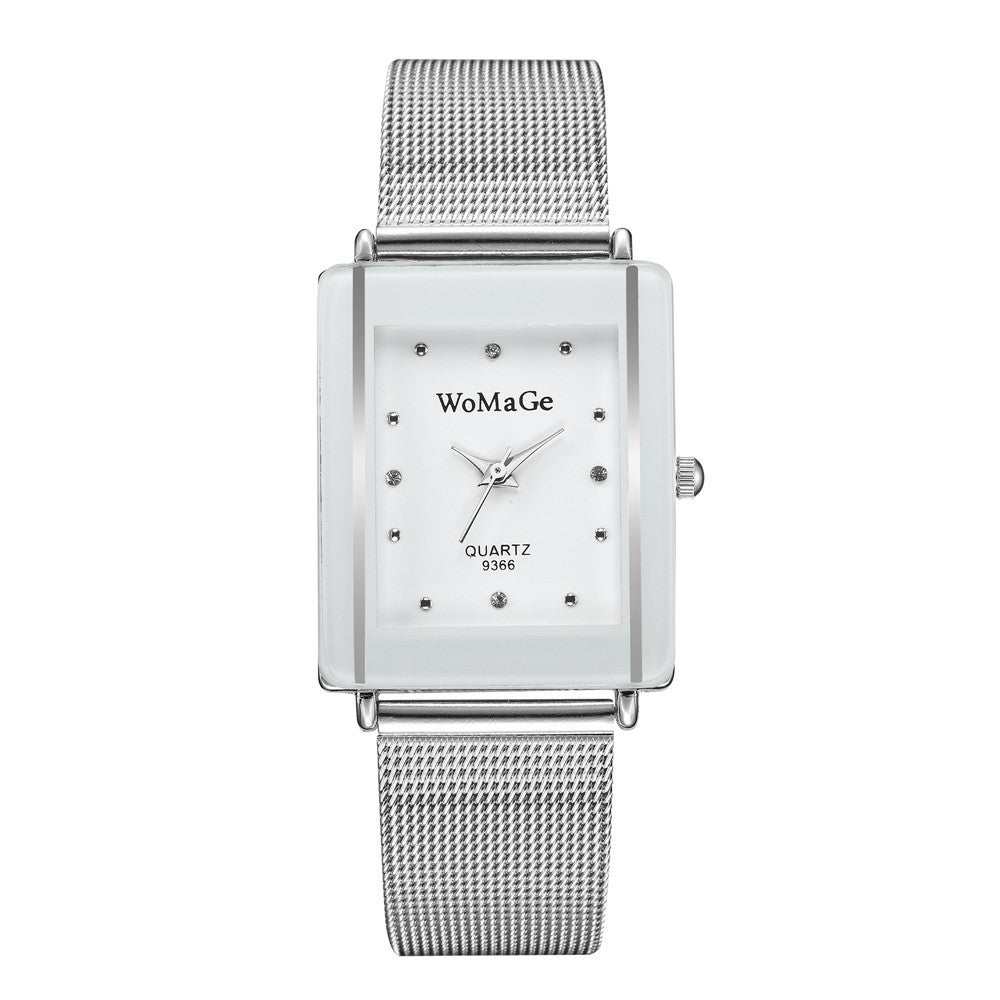 Fashion Simple Style Rectangular Dial Couple Watches - AMIR BAGS INDIA PRIVATE LIMITED