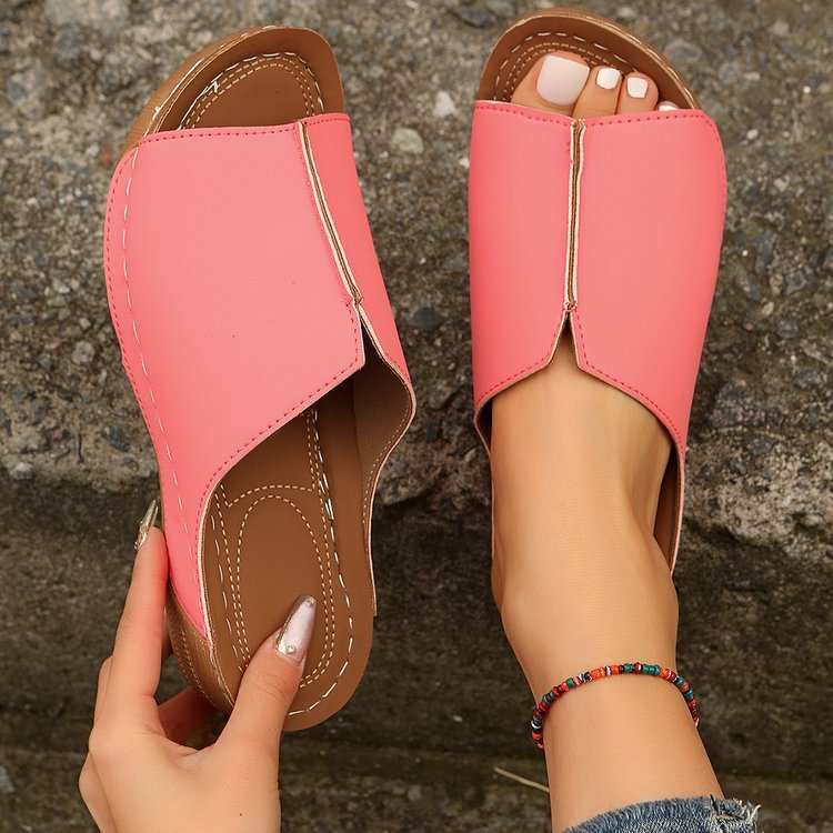Fashion Solid Wedges Sandals Summer Casual Peep - toe Slippers Outdoor Thick Sole Heightening Slides Shoes Women - AMIR BAGS INDIA PRIVATE LIMITED