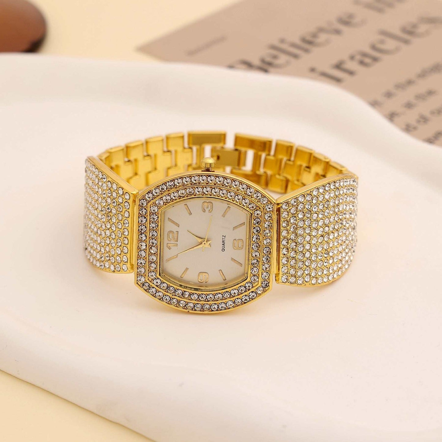 Fashion Steel Belt Quartz Watch Full Diamond Ladies - AMIR BAGS INDIA PRIVATE LIMITED