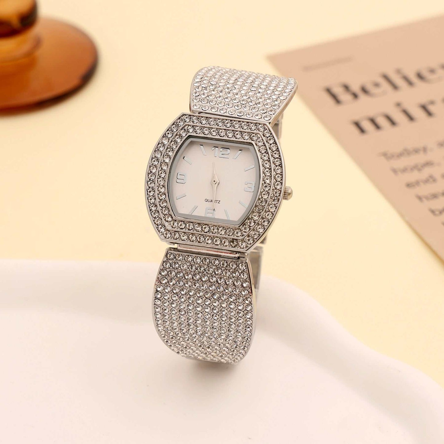 Fashion Steel Belt Quartz Watch Full Diamond Ladies - AMIR BAGS INDIA PRIVATE LIMITED
