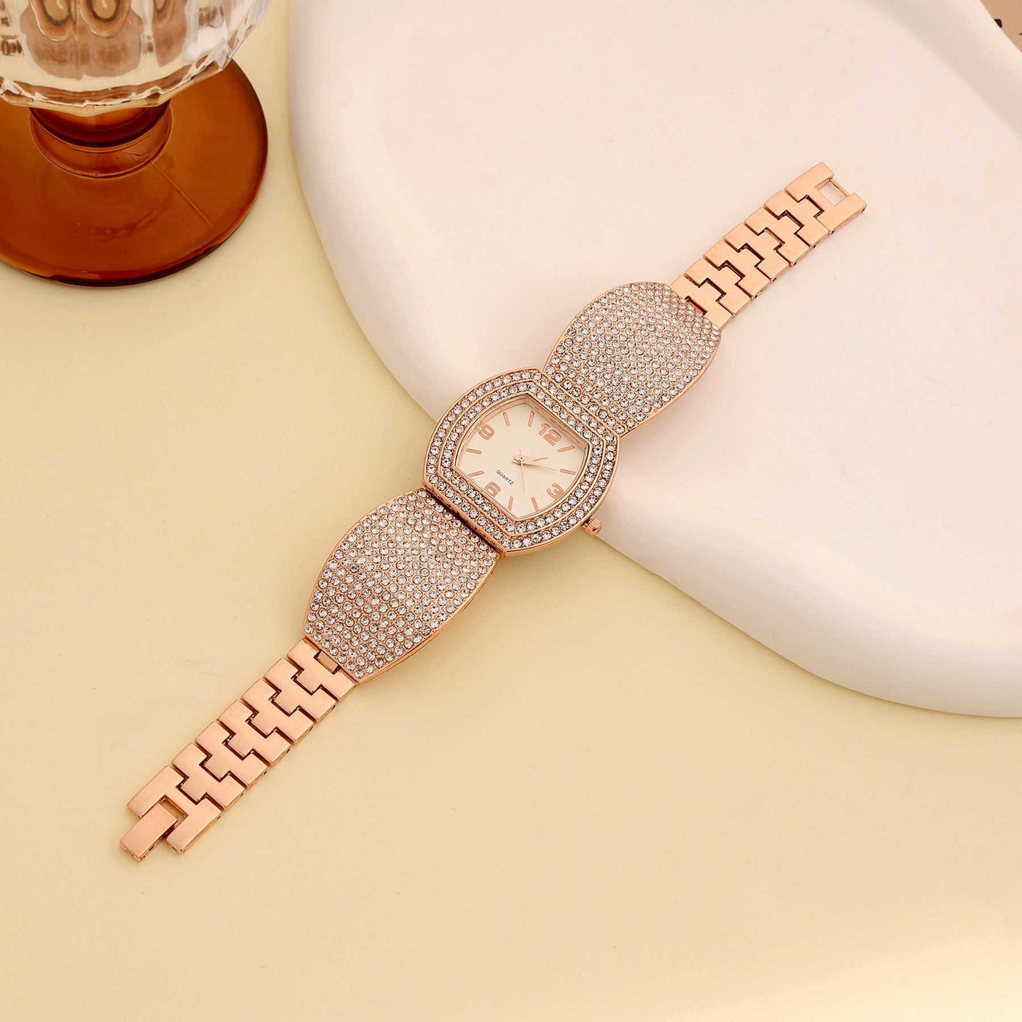 Fashion Steel Belt Quartz Watch Full Diamond Ladies - AMIR BAGS INDIA PRIVATE LIMITED