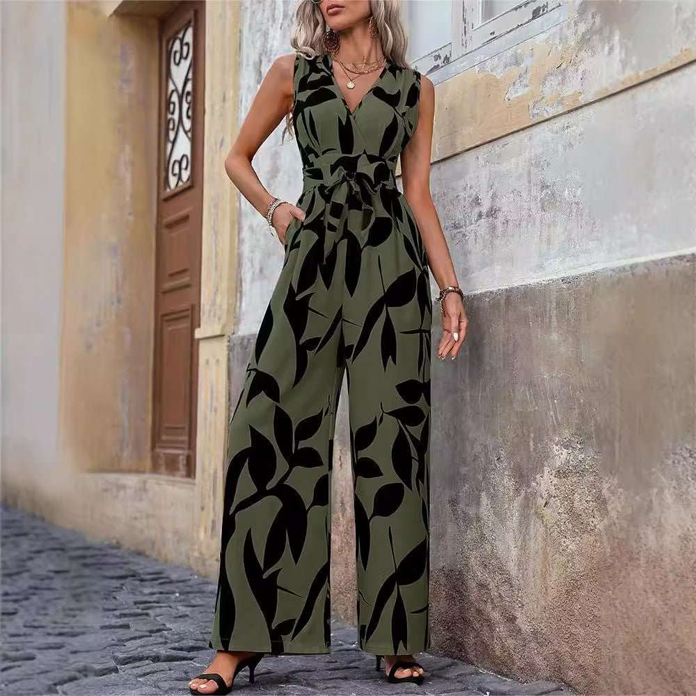 Fashionable High Waist Lace - up Wide Leg Jumpsuit For Women - AMIR BAGS INDIA PRIVATE LIMITED