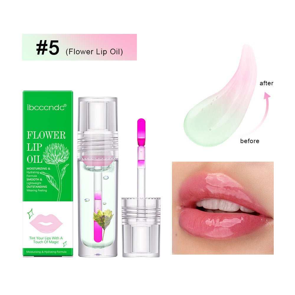 Flower Color Changing Lip Oil Moisturizing Jelly Lipgloss Clear Temperature Change Liquid Lipstick Reduce Lip Line Make Up - AMIR BAGS INDIA PRIVATE LIMITED