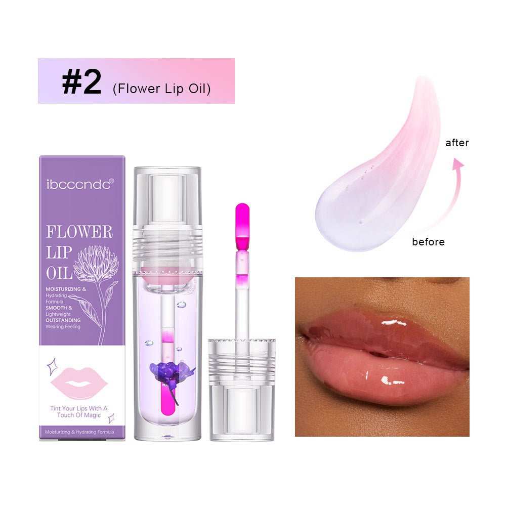 Flower Color Changing Lip Oil Moisturizing Jelly Lipgloss Clear Temperature Change Liquid Lipstick Reduce Lip Line Make Up - AMIR BAGS INDIA PRIVATE LIMITED