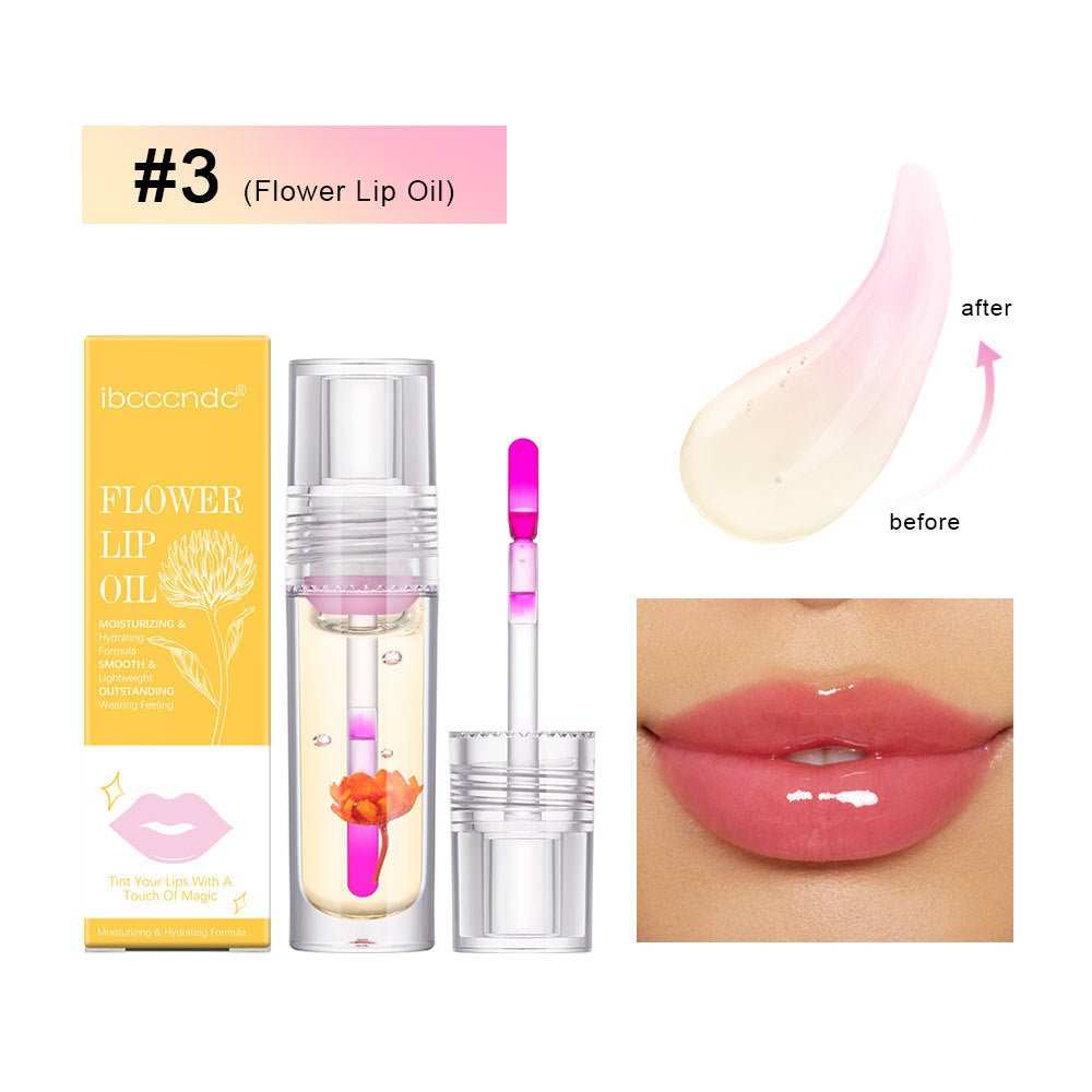 Flower Color Changing Lip Oil Moisturizing Jelly Lipgloss Clear Temperature Change Liquid Lipstick Reduce Lip Line Make Up - AMIR BAGS INDIA PRIVATE LIMITED
