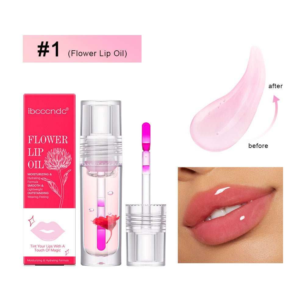 Flower Color Changing Lip Oil Moisturizing Jelly Lipgloss Clear Temperature Change Liquid Lipstick Reduce Lip Line Make Up - AMIR BAGS INDIA PRIVATE LIMITED