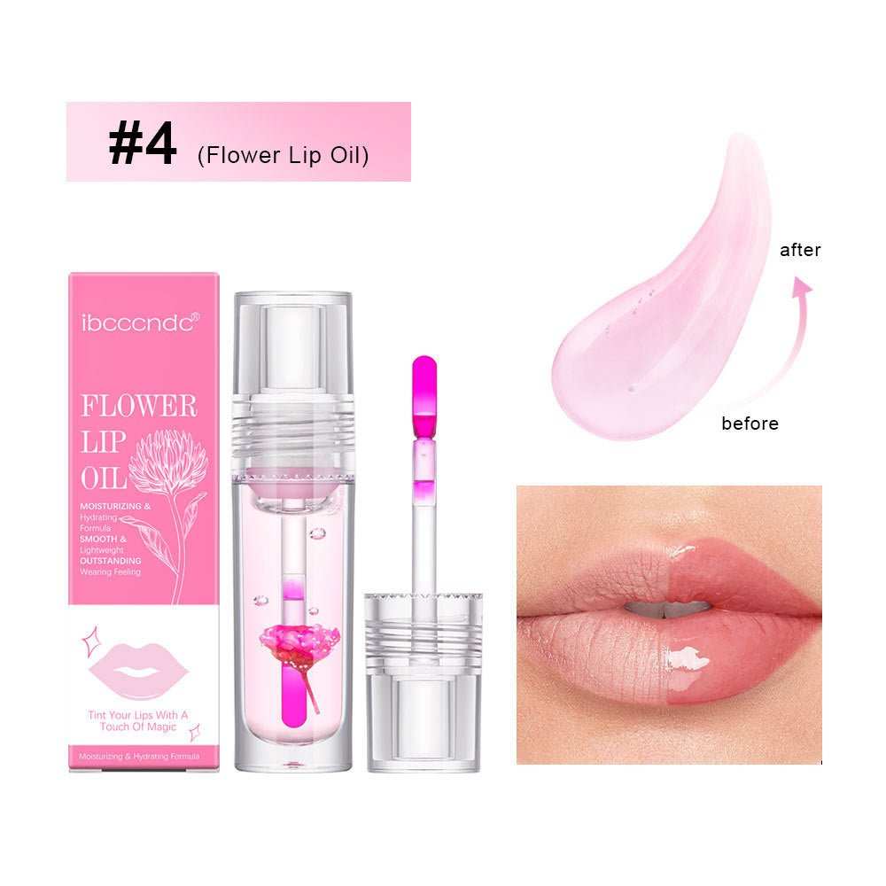 Flower Color Changing Lip Oil Moisturizing Jelly Lipgloss Clear Temperature Change Liquid Lipstick Reduce Lip Line Make Up - AMIR BAGS INDIA PRIVATE LIMITED