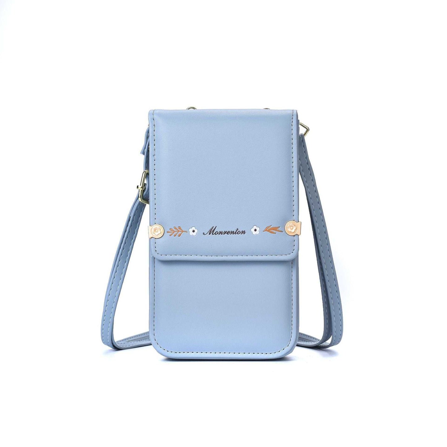 Flowers Embroidery Mobile Phone Bags For Women Ins Fashion Crossbody Shoulder Bag Ladies Long Wallet - AMIR BAGS INDIA PRIVATE LIMITED