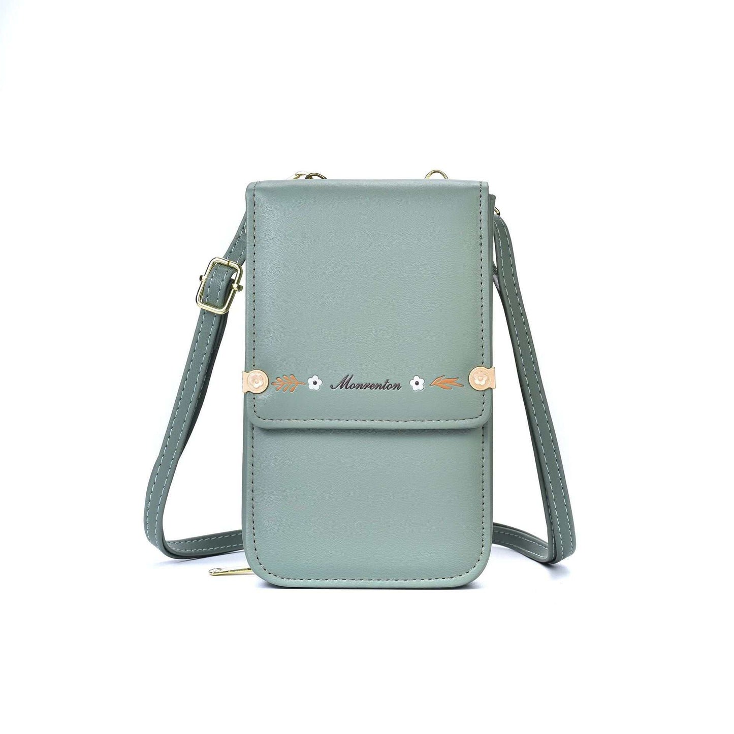 Flowers Embroidery Mobile Phone Bags For Women Ins Fashion Crossbody Shoulder Bag Ladies Long Wallet - AMIR BAGS INDIA PRIVATE LIMITED