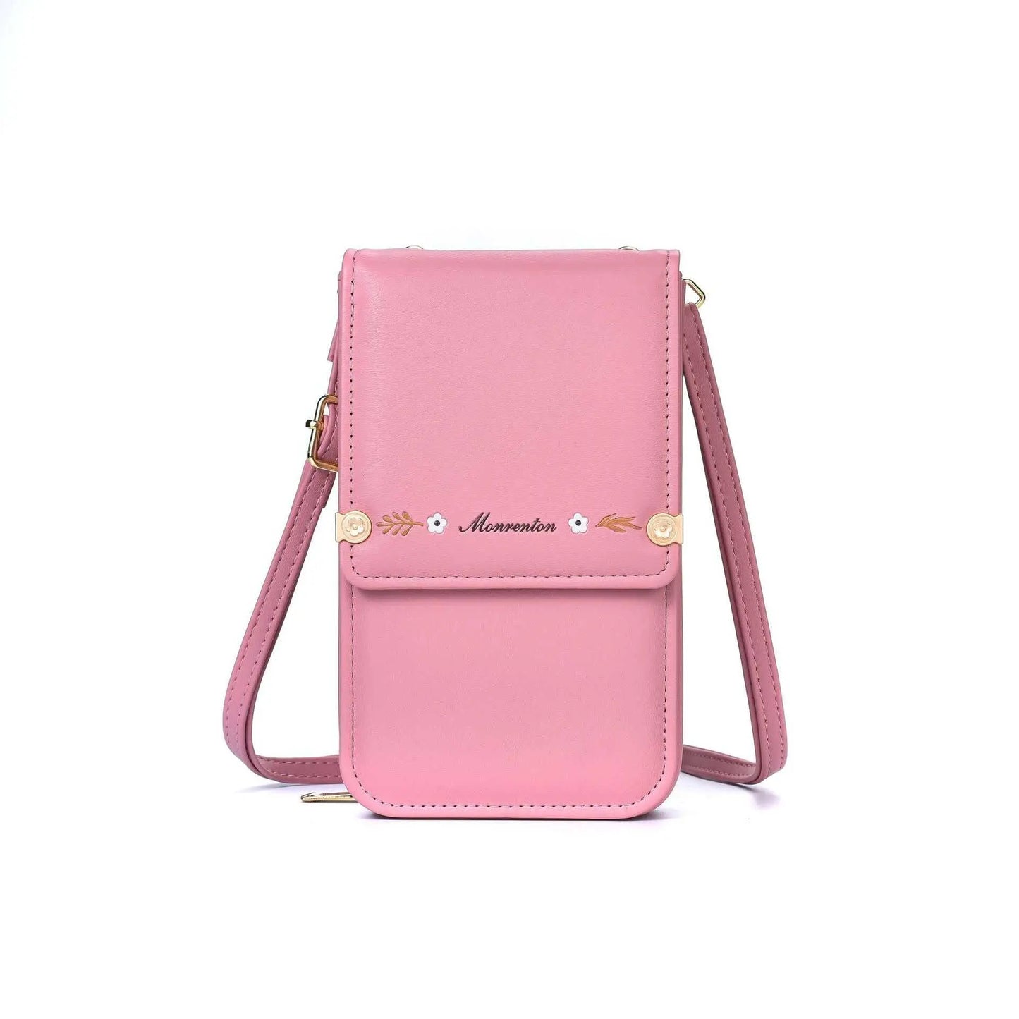Flowers Embroidery Mobile Phone Bags For Women Ins Fashion Crossbody Shoulder Bag Ladies Long Wallet - AMIR BAGS INDIA PRIVATE LIMITED