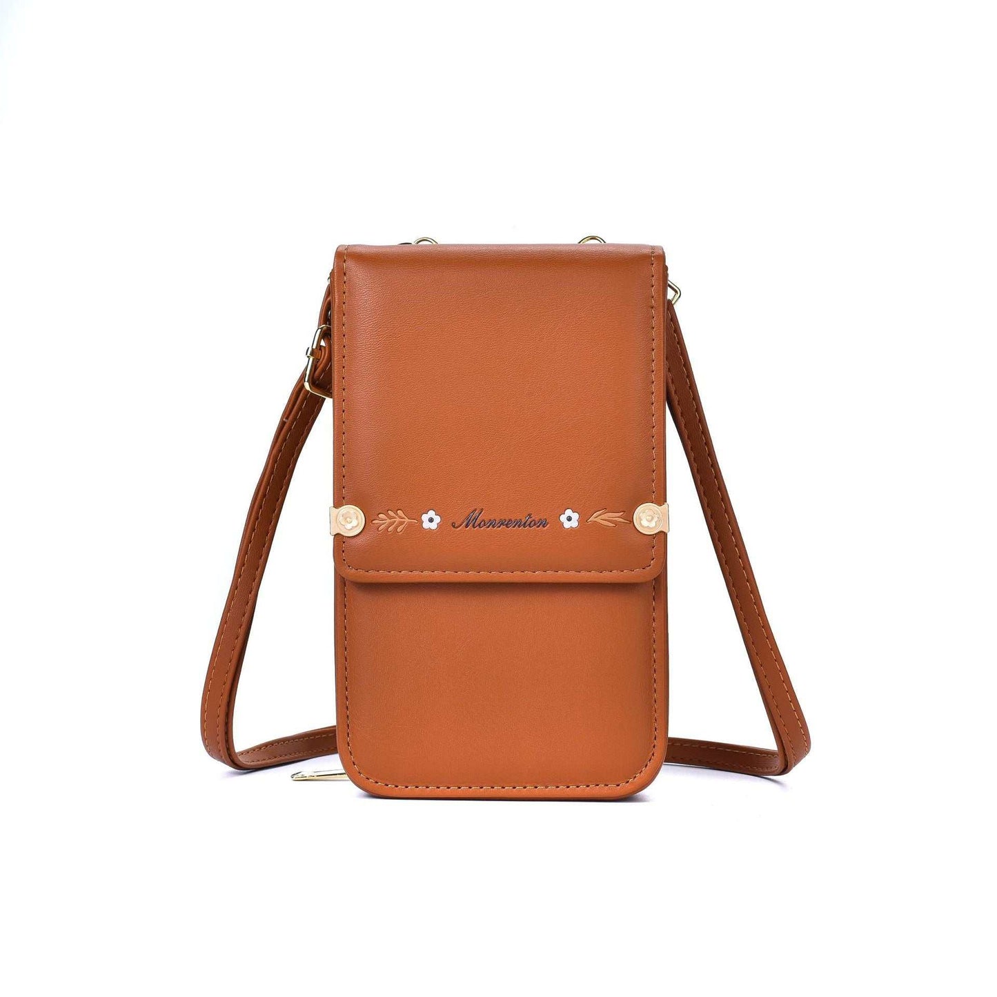 Flowers Embroidery Mobile Phone Bags For Women Ins Fashion Crossbody Shoulder Bag Ladies Long Wallet - AMIR BAGS INDIA PRIVATE LIMITED