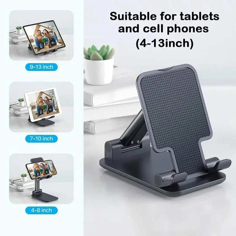 Foldable ABS Desktop Mobile Phone Stand For iPad iPhone 16 15 Smartphone Support Tablet Desk Cell Phone Portable Holder Bracket - AMIR BAGS INDIA PRIVATE LIMITED