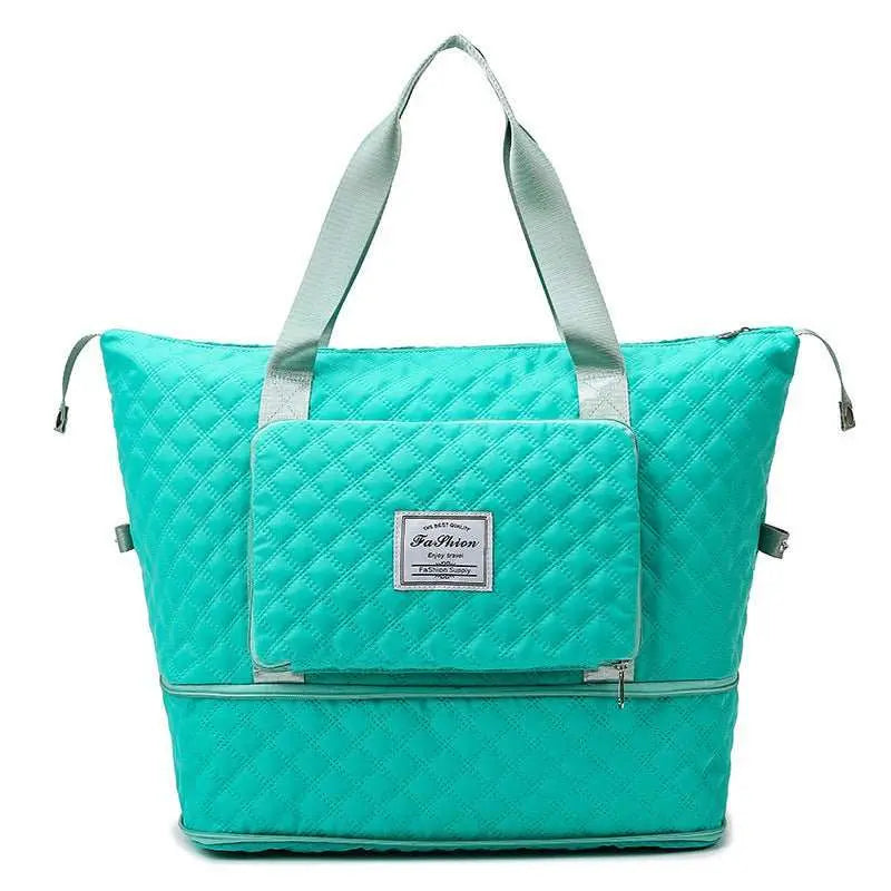 Foldable Travel Duffle Bag With Rhombus Sewing Design Large Capacity Fitness Handbag Portable Versatile Shoulder Bags Expandable Organizer - AMIR BAGS INDIA PRIVATE LIMITED