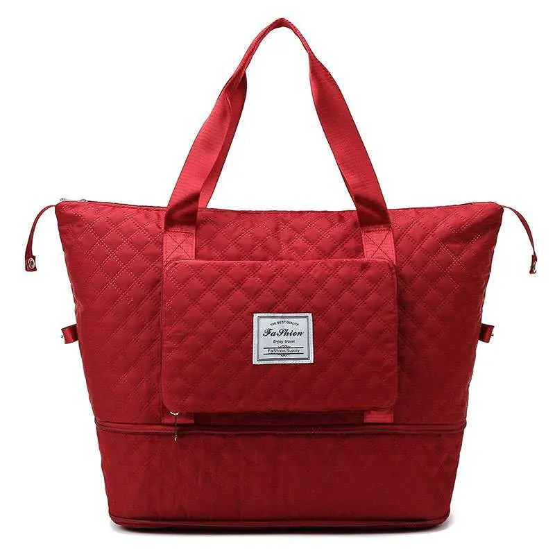 Foldable Travel Duffle Bag With Rhombus Sewing Design Large Capacity Fitness Handbag Portable Versatile Shoulder Bags Expandable Organizer - AMIR BAGS INDIA PRIVATE LIMITED