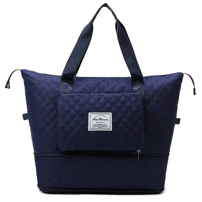 Foldable Travel Duffle Bag With Rhombus Sewing Design Large Capacity Fitness Handbag Portable Versatile Shoulder Bags Expandable Organizer - AMIR BAGS INDIA PRIVATE LIMITED