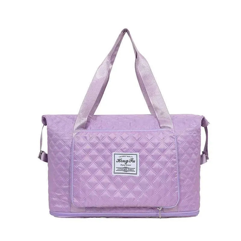 Foldable Travel Duffle Bag With Rhombus Sewing Design Large Capacity Fitness Handbag Portable Versatile Shoulder Bags Expandable Organizer - AMIR BAGS INDIA PRIVATE LIMITED