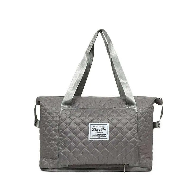 Foldable Travel Duffle Bag With Rhombus Sewing Design Large Capacity Fitness Handbag Portable Versatile Shoulder Bags Expandable Organizer - AMIR BAGS INDIA PRIVATE LIMITED