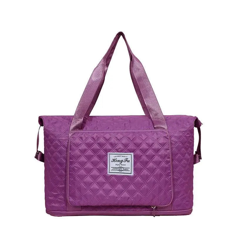 Foldable Travel Duffle Bag With Rhombus Sewing Design Large Capacity Fitness Handbag Portable Versatile Shoulder Bags Expandable Organizer - AMIR BAGS INDIA PRIVATE LIMITED
