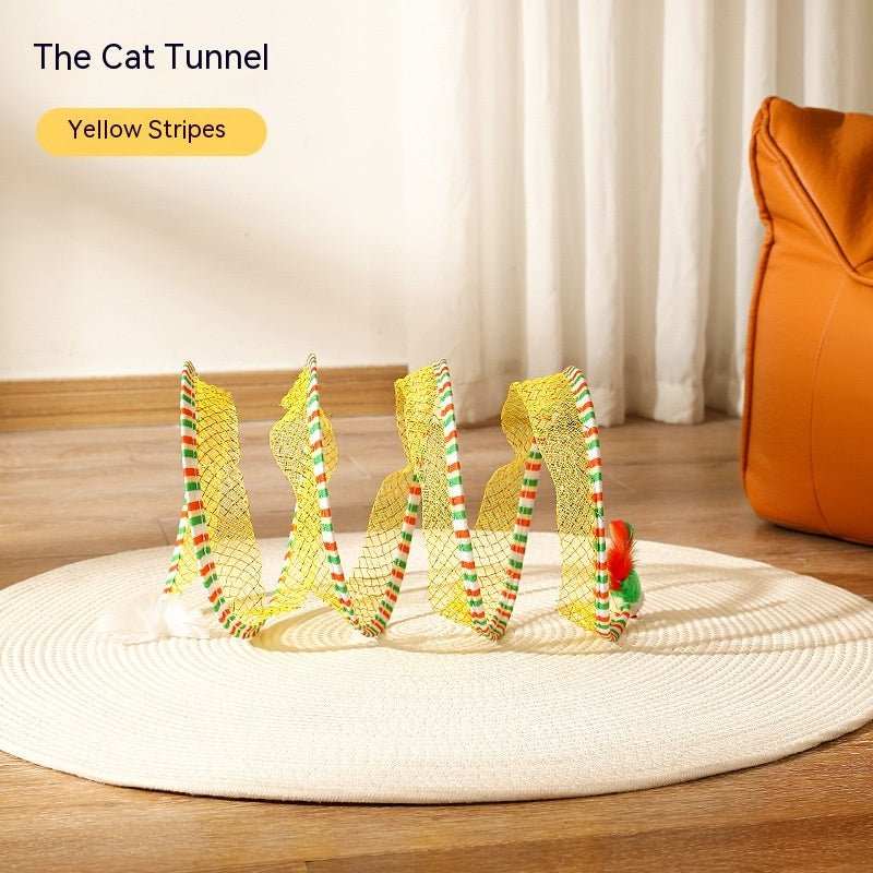 Folded Cat Tunnel S Type Cats Tunnel Spring Toy Mouse Tunnel Cat Outdoor Cat Toys For Kitten Interactive Cat Supplies - AMIR BAGS INDIA PRIVATE LIMITED