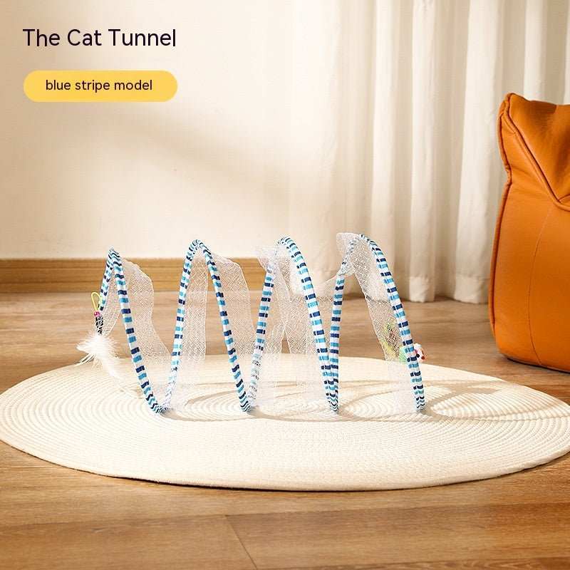 Folded Cat Tunnel S Type Cats Tunnel Spring Toy Mouse Tunnel Cat Outdoor Cat Toys For Kitten Interactive Cat Supplies - AMIR BAGS INDIA PRIVATE LIMITED