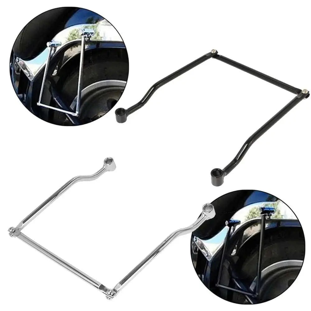 For Kawasaki Honda Yamaha Suzuki Harley Motorcycle Black Universal Saddle Bag Support Bars Mounts Bracket Side Luggage - AMIR BAGS INDIA PRIVATE LIMITED