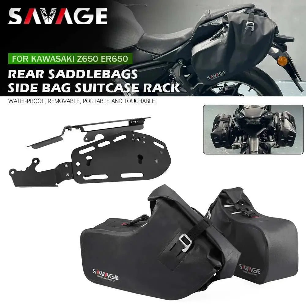 For KAWASAKI Z650 2017 - 2025 Motorcycle Side Bag Saddlebag Travel Tail Box Suitcase Bracket Rear Luggage Carrier Rack Z 650 ER650 - AMIR BAGS INDIA PRIVATE LIMITED