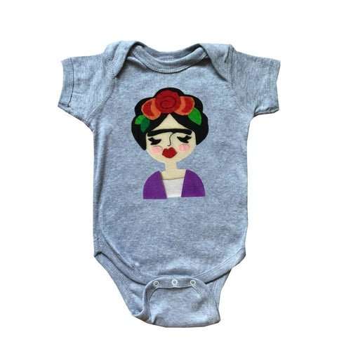 Frida Infant Bodysuit - Gray and Pink - AMIR BAGS INDIA PRIVATE LIMITED