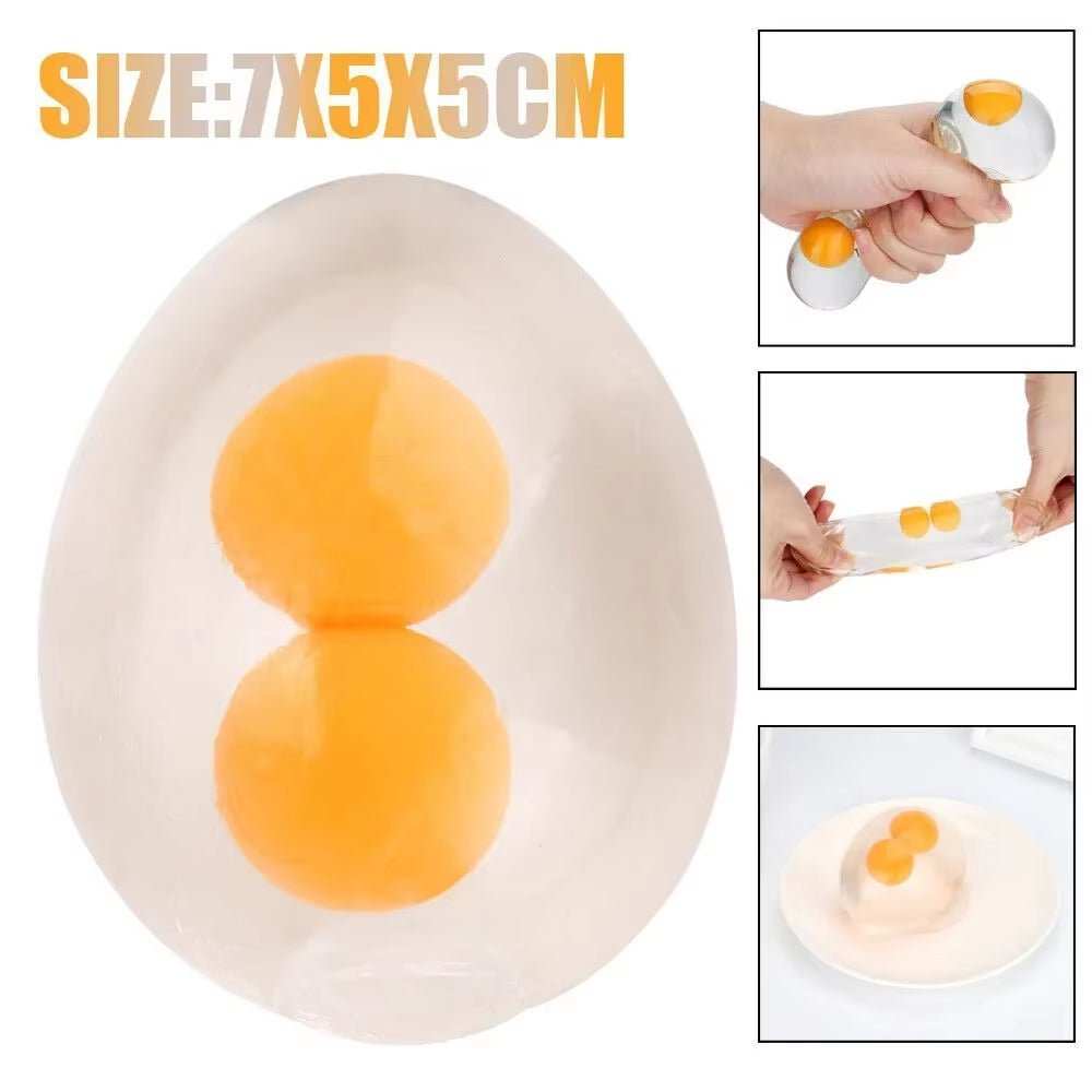 Funky Egg Splat Ball Squishy Toys Stress Relief Eggs Yolk Balls Squishies Fun Toy for Children Anxiety Reducer Relief for Adults - AMIR BAGS INDIA PRIVATE LIMITED