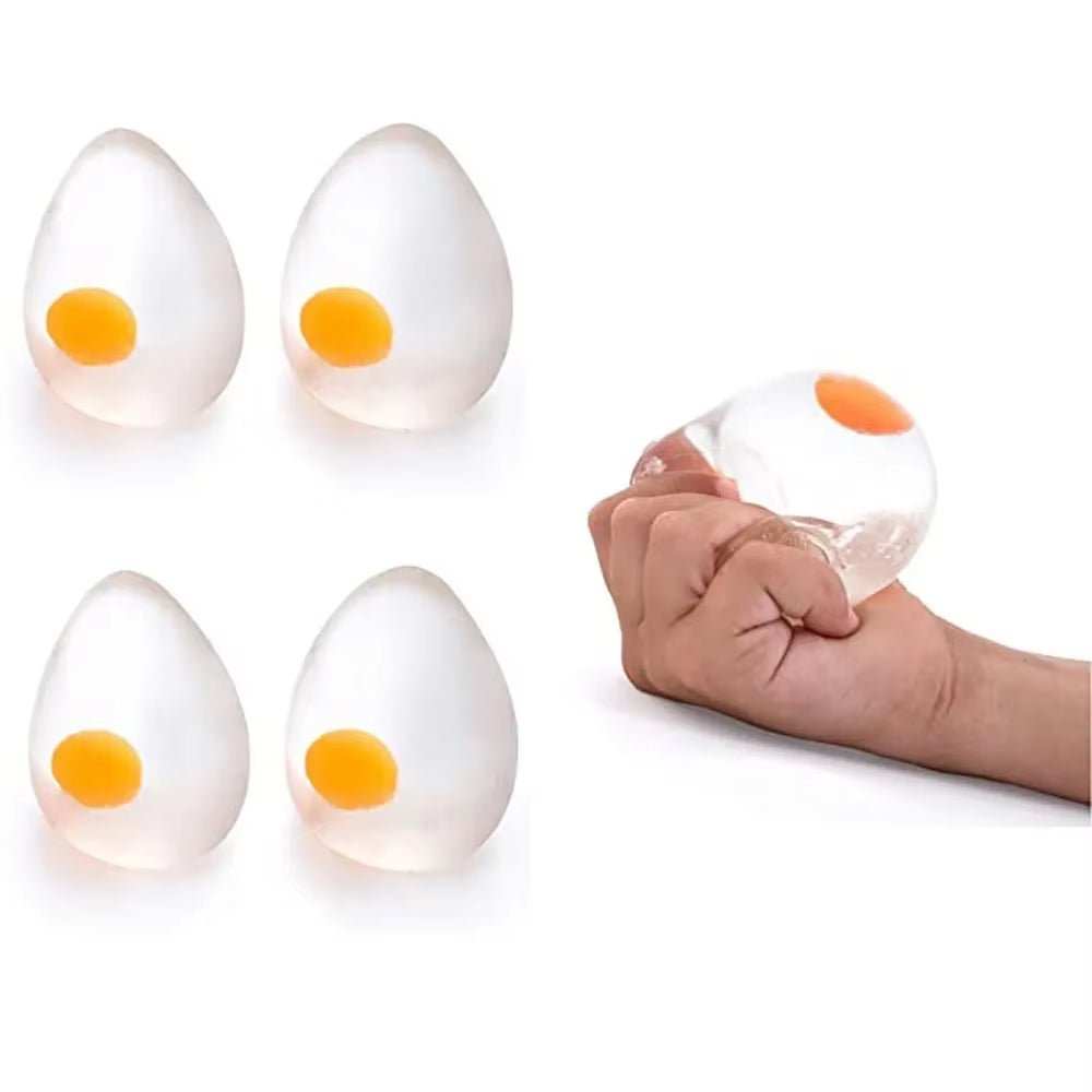 Funky Egg Splat Ball Squishy Toys Stress Relief Eggs Yolk Balls Squishies Fun Toy for Children Anxiety Reducer Relief for Adults - AMIR BAGS INDIA PRIVATE LIMITED