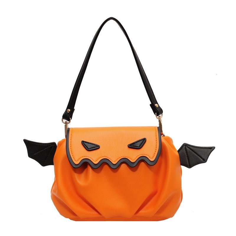 Funny Crossbody Bag Halloween Pumpkin Cartoon Shoulder Bags With Small Wings Personalized Creative Female Handbag - AMIR BAGS INDIA PRIVATE LIMITED