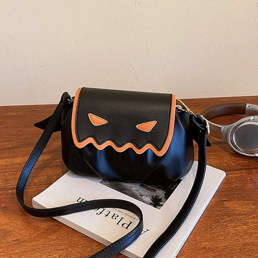 Funny Crossbody Bag Halloween Pumpkin Cartoon Shoulder Bags With Small Wings Personalized Creative Female Handbag - AMIR BAGS INDIA PRIVATE LIMITED