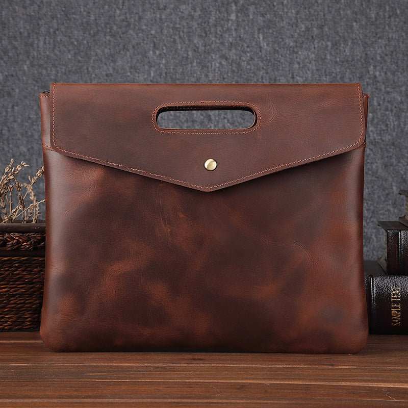 Genuine Leather Men's Briefcase Vintage Business - AMIR BAGS INDIA PRIVATE LIMITED
