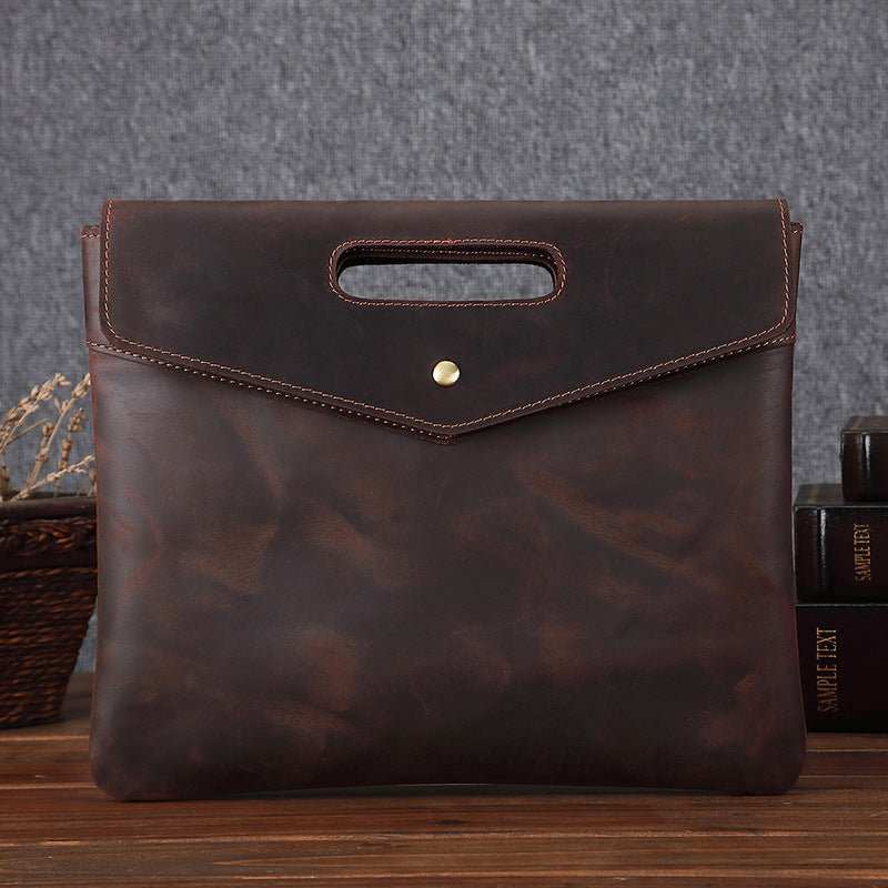 Genuine Leather Men's Briefcase Vintage Business - AMIR BAGS INDIA PRIVATE LIMITED