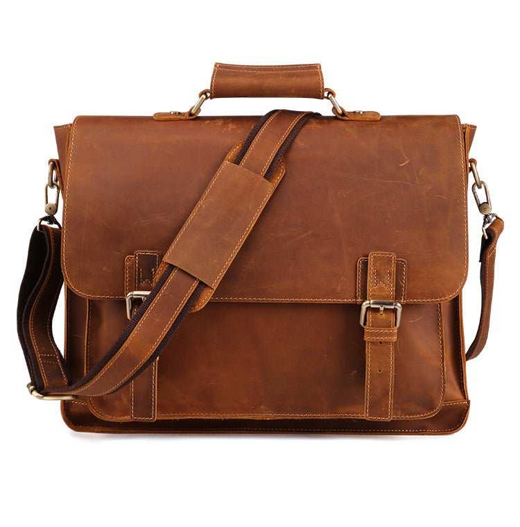 Genuine Leather Men's Business Briefcase - AMIR BAGS INDIA PRIVATE LIMITED