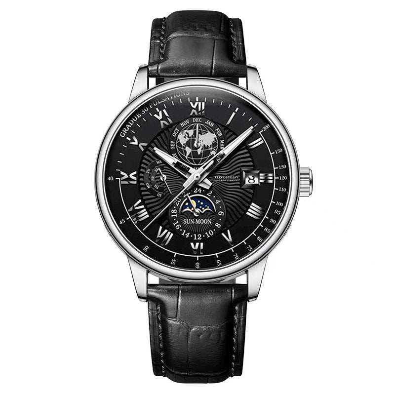 Genuine Leather Watch Men's Luminous Calendar Quartz - AMIR BAGS INDIA PRIVATE LIMITED