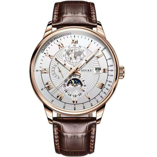 Genuine Leather Watch Men's Luminous Calendar Quartz - AMIR BAGS INDIA PRIVATE LIMITED